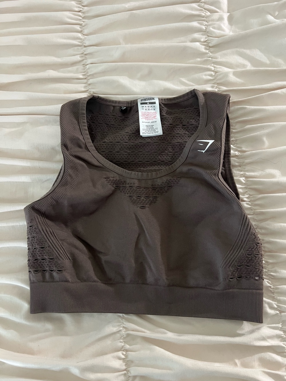 Gymshark Seamless Athletic Crop Tank - Deep Brown